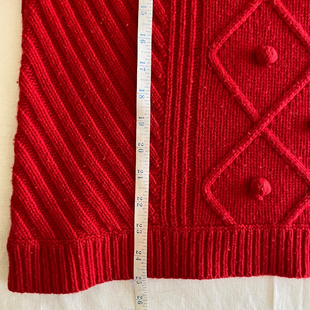 J Crew Wool Sweater Red Long Sleeve Knit Size Large - Picture 6 of 9